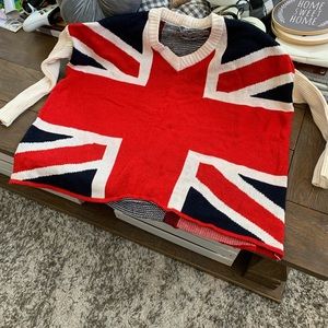 Free People Sweater, Union Jack wide sweater size medium.